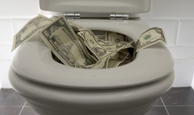 money-in-toilet