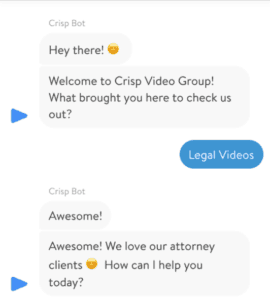 Crisp Video Group chatbot
